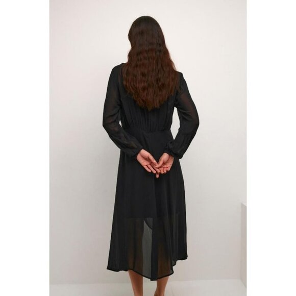 NWT CREAM Chery Black Flowy Dress - Zally Fit - Picture 4 of 5